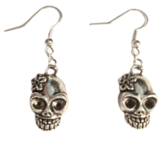 Dia De Los Muertos Sugar Skull Earrings - Picture 5 of 5